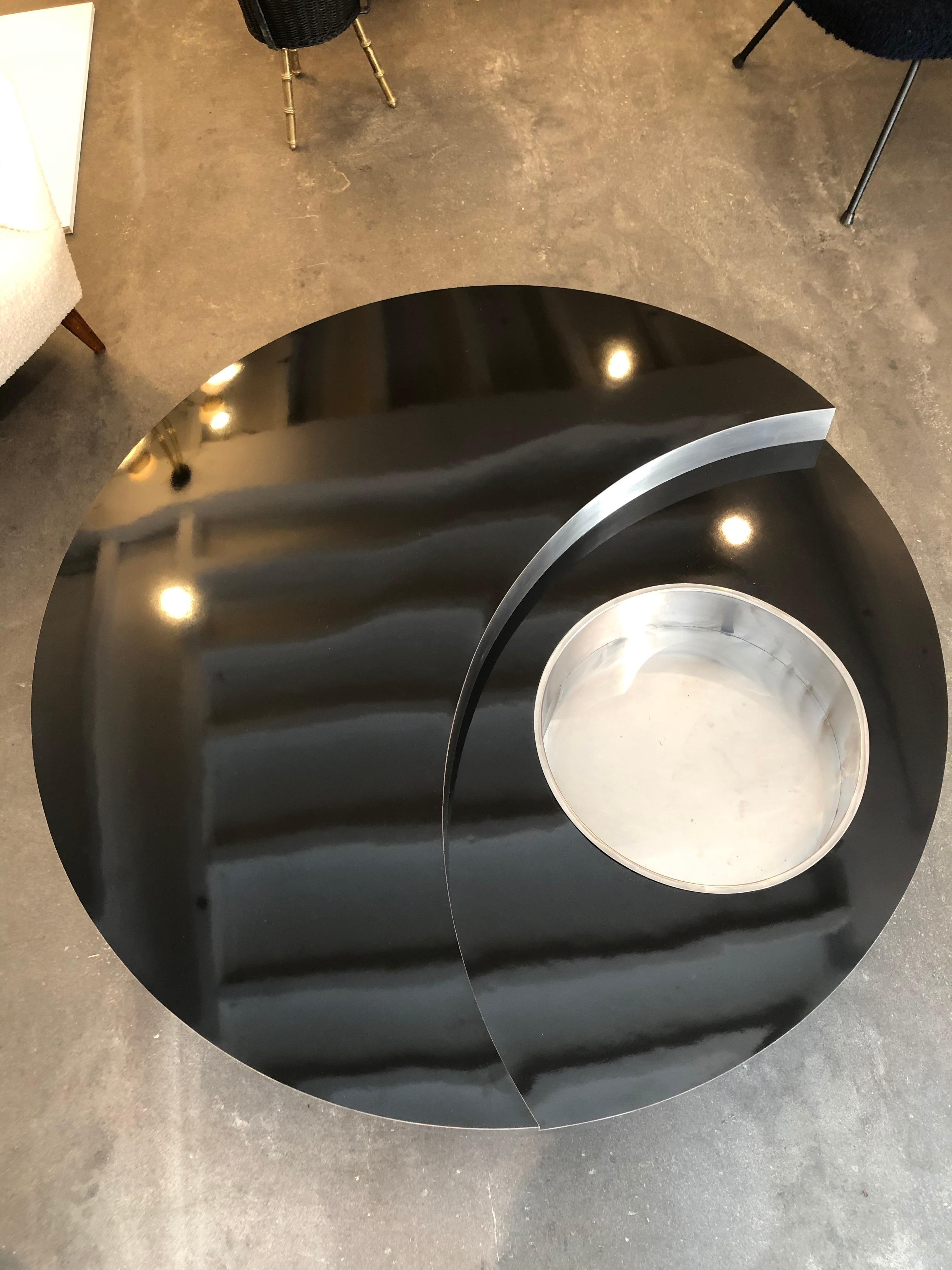Mid-Century Modern Round Coffee Table TRG by Willy Rizzo, 1970