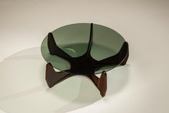 Round Coffee Table Veneered in Rosewood, Italy 1960s