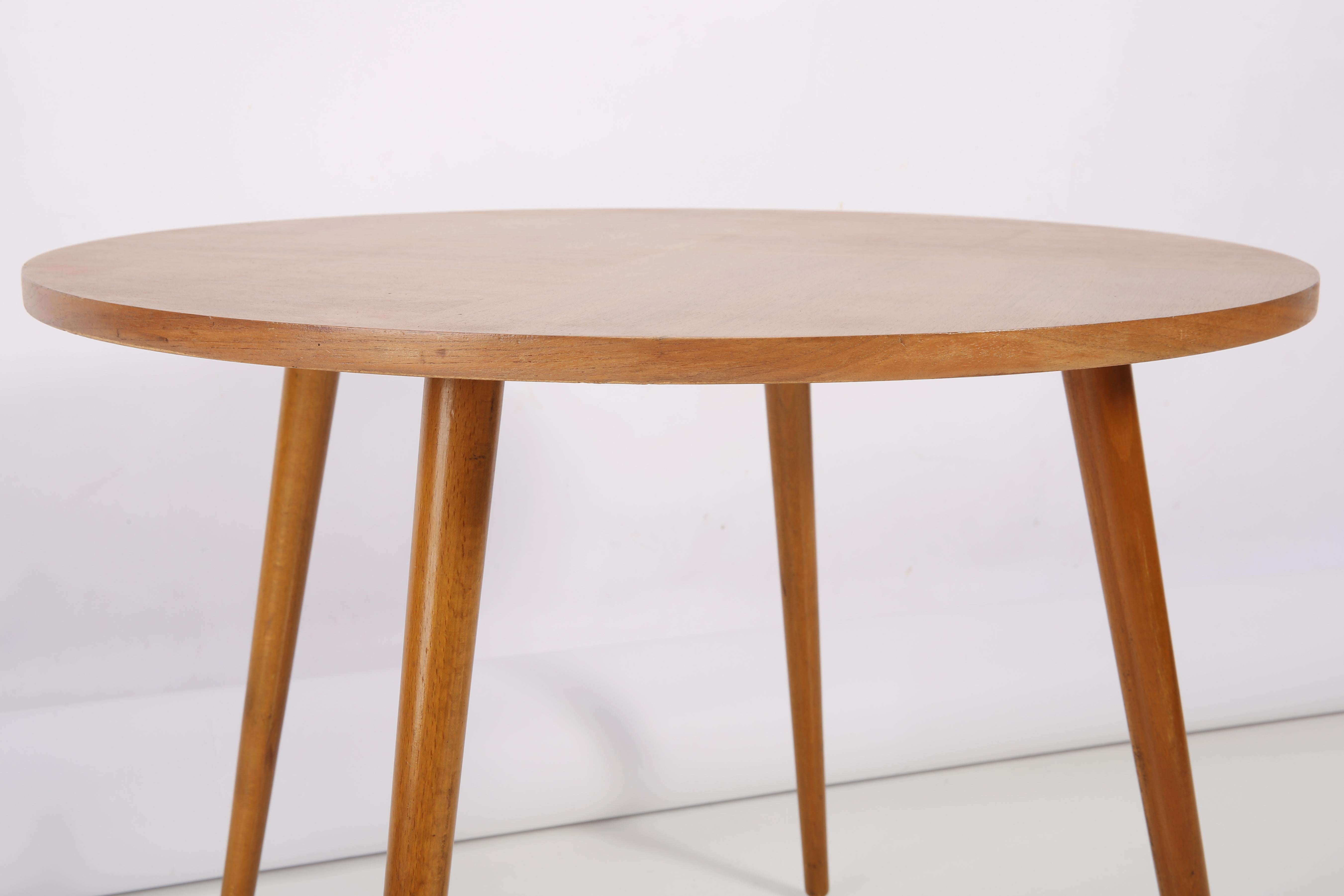 Round Coffee Table, Vintage, Beechwood, Europe, 1960s For Sale at 1stDibs