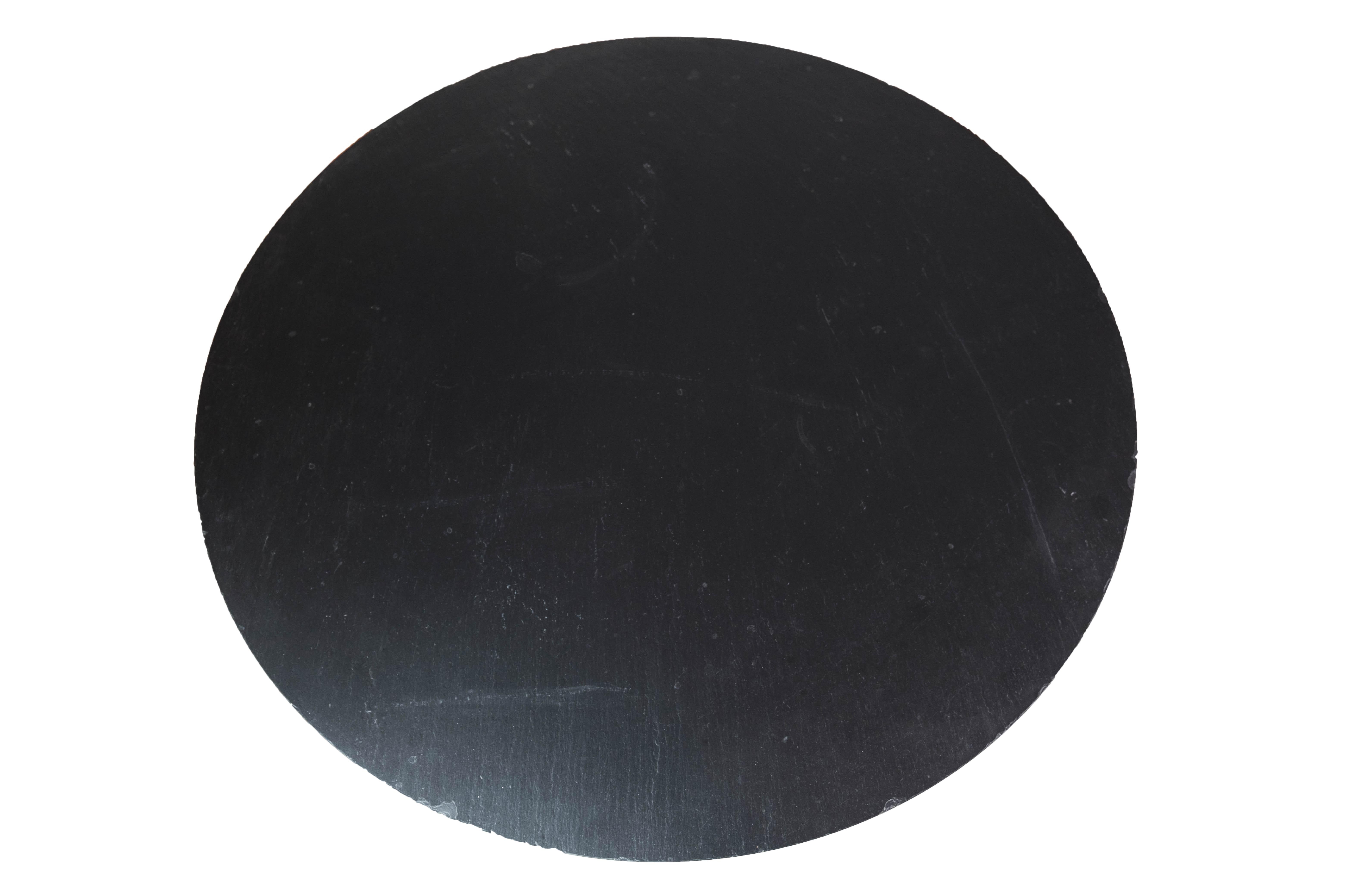 Mid-Century Modern Table basse ronde avec plaque en ardoise noire par Sigurd Ressell Falcon, années 1960 en vente
