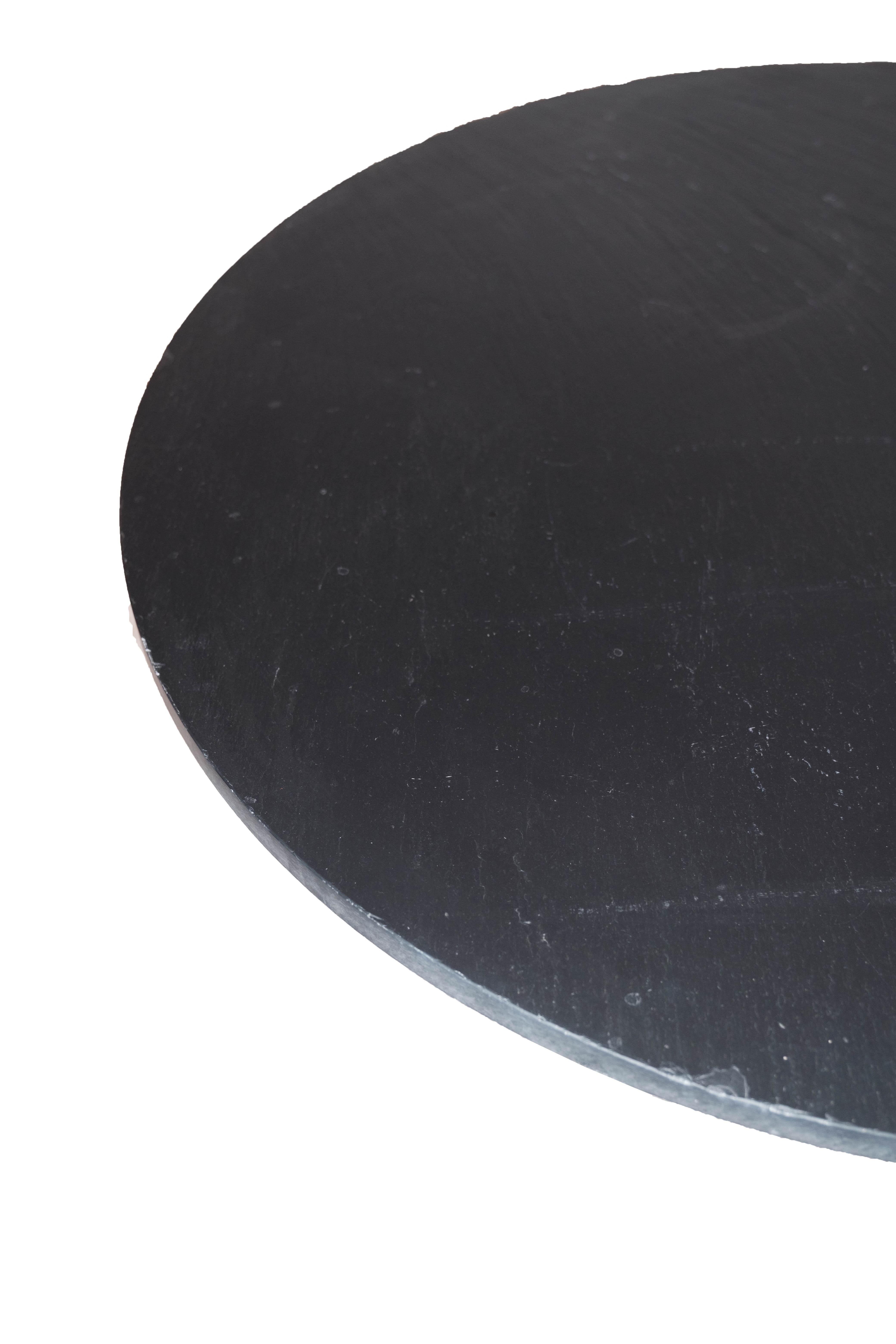 Metal Round Coffee Table With Black Slate Plate By Sigurd Ressell Falcon From 1960s For Sale