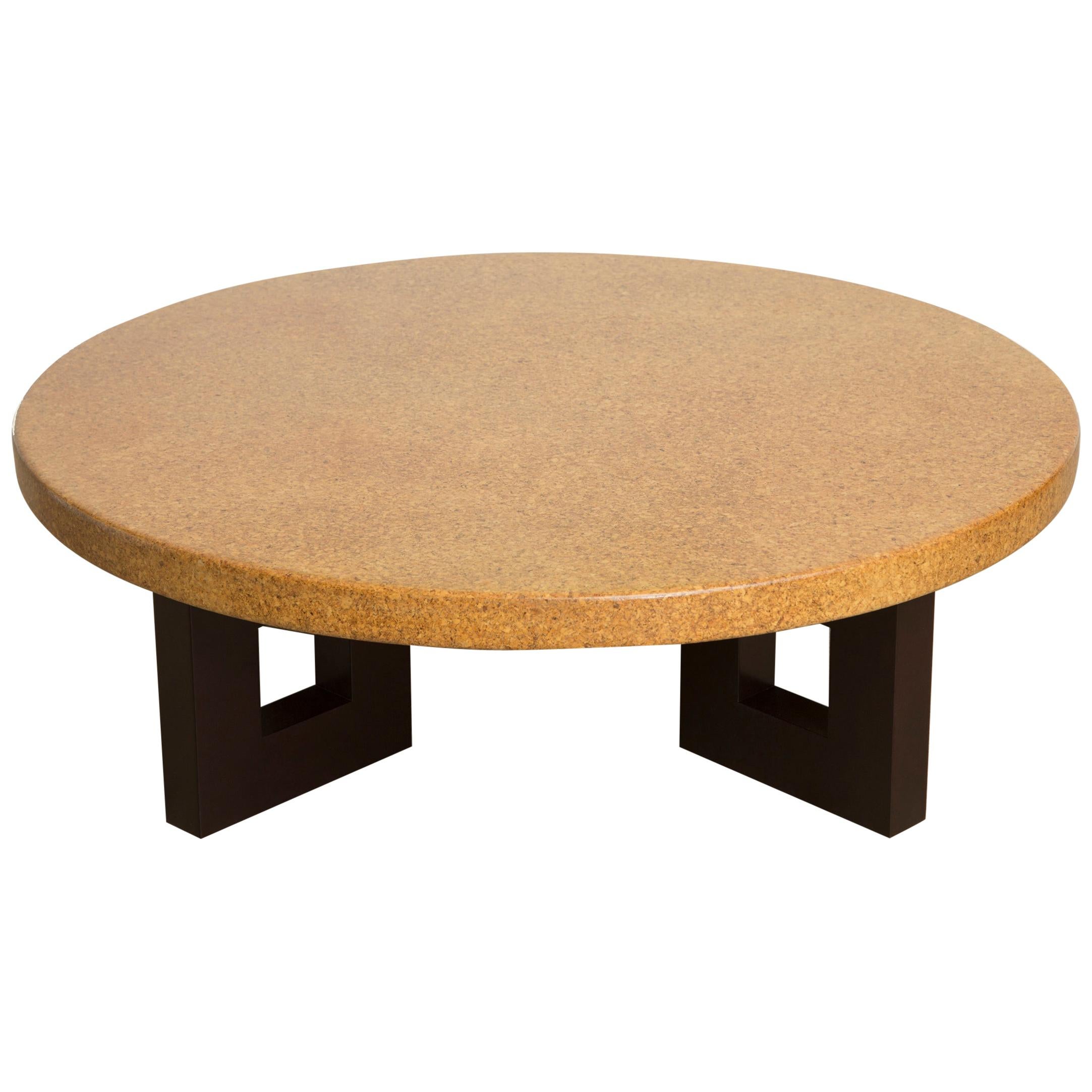 Round Coffee Table with Cork Top by Paul Frankl