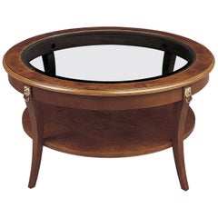 Round Coffee Table with Glass Top