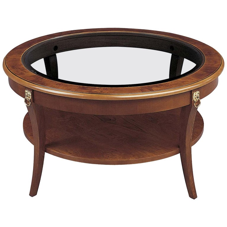 Round Coffee Table With Glass Top For, Round Wooden Coffee Table With Glass Top