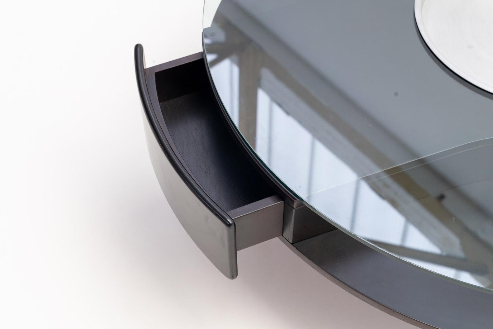 Round Coffee Table with Hidden Bar and Storage 1