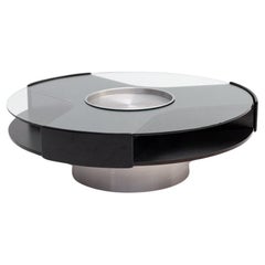 Round Coffee Table with Hidden Bar and Storage