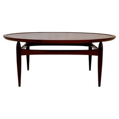 Round coffee table with reversable formica top. E. A. Johannson & L.Pontoppidan.
