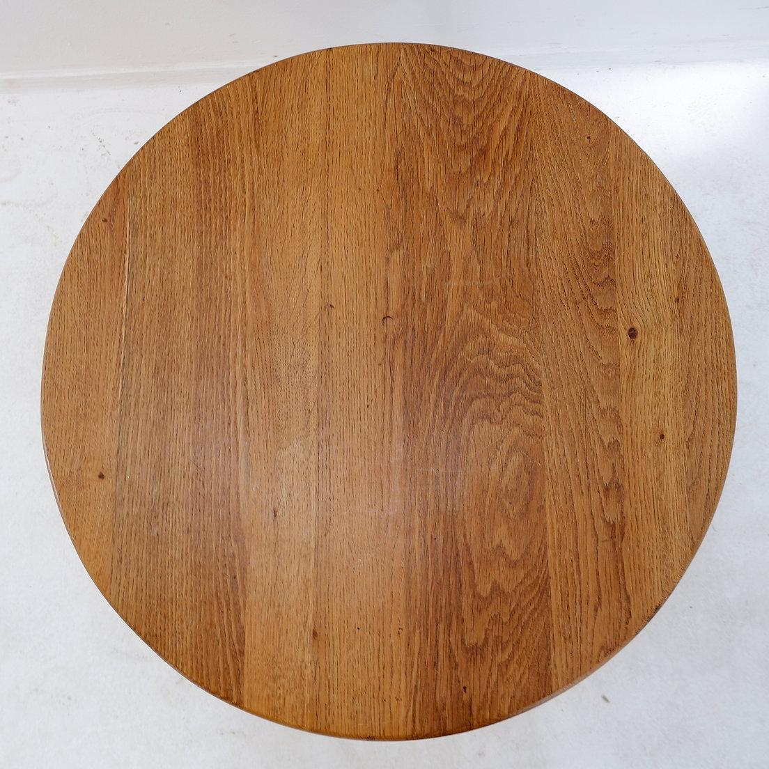 Round coffee table with twisted wrought iron base, France 1960s - Ø 67cm For Sale 3