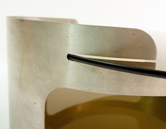 Round Coffee Table with Two Trays in Smoked Glass by Francois Monnet for Kappa