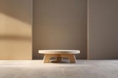 Round Coffee Table with Undercut Base - Natural Oak Fundamenta 41 by NONO