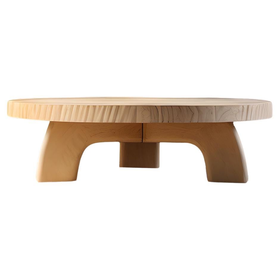 Round Coffee Table with Undercut Base - Natural Oak Fundamenta 41 by NONO