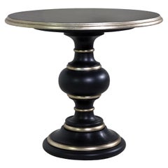 Round Colonial Black and Silver Coffee Table