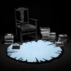 Round Colorful Crumpled Rug from Graffiti Collection by Paulo Kobylka, Large