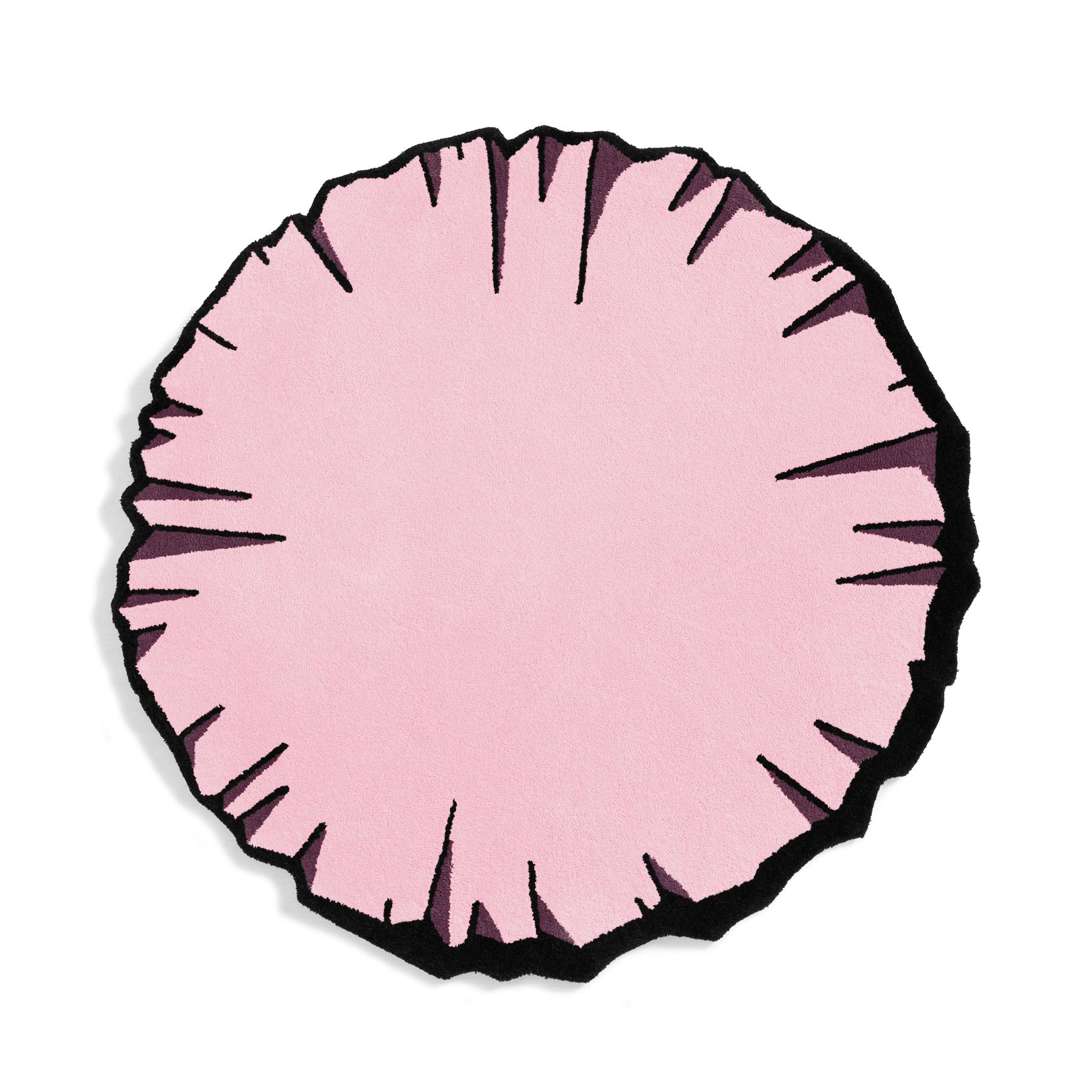 Nylon Round Colorful Crumpled Rug from Graffiti Collection by Paulo Kobylka, Large For Sale