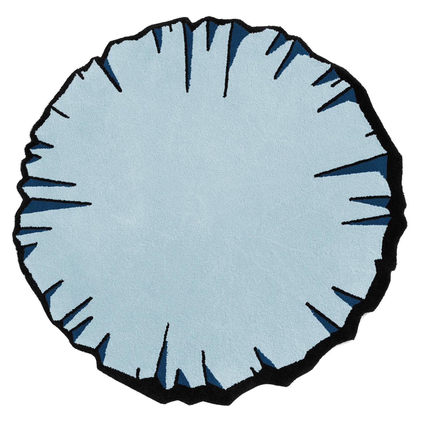 Round Colorful Crumpled Rug from Graffiti Collection by Paulo Kobylka, Large