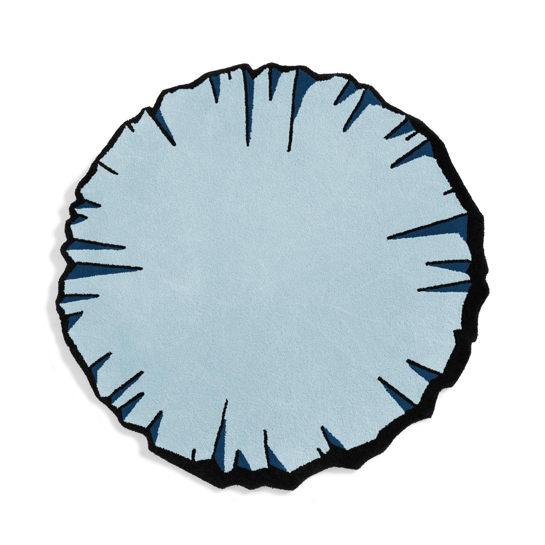 Round Colorful Crumpled Rug from Graffiti Collection by Paulo Kobylka, Medium For Sale 1