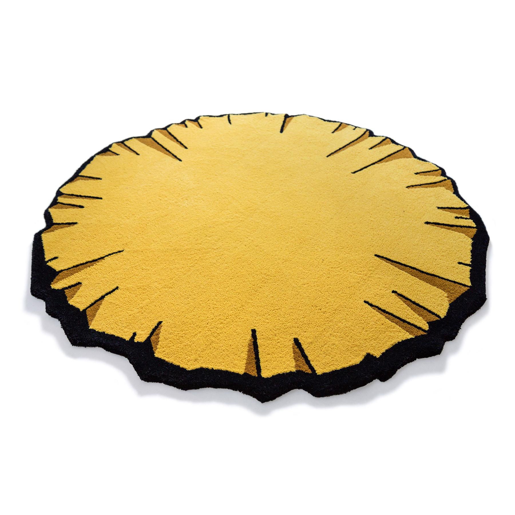 Machine-Made Round Colorful Crumpled Rug from Graffiti Collection by Paulo Kobylka, Medium For Sale