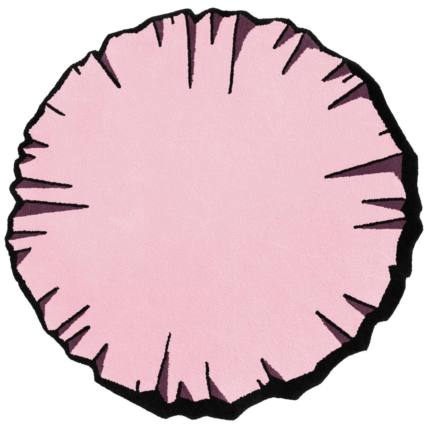 Round Colorful Crumpled Rug from Graffiti Collection by Paulo Kobylka, Medium For Sale