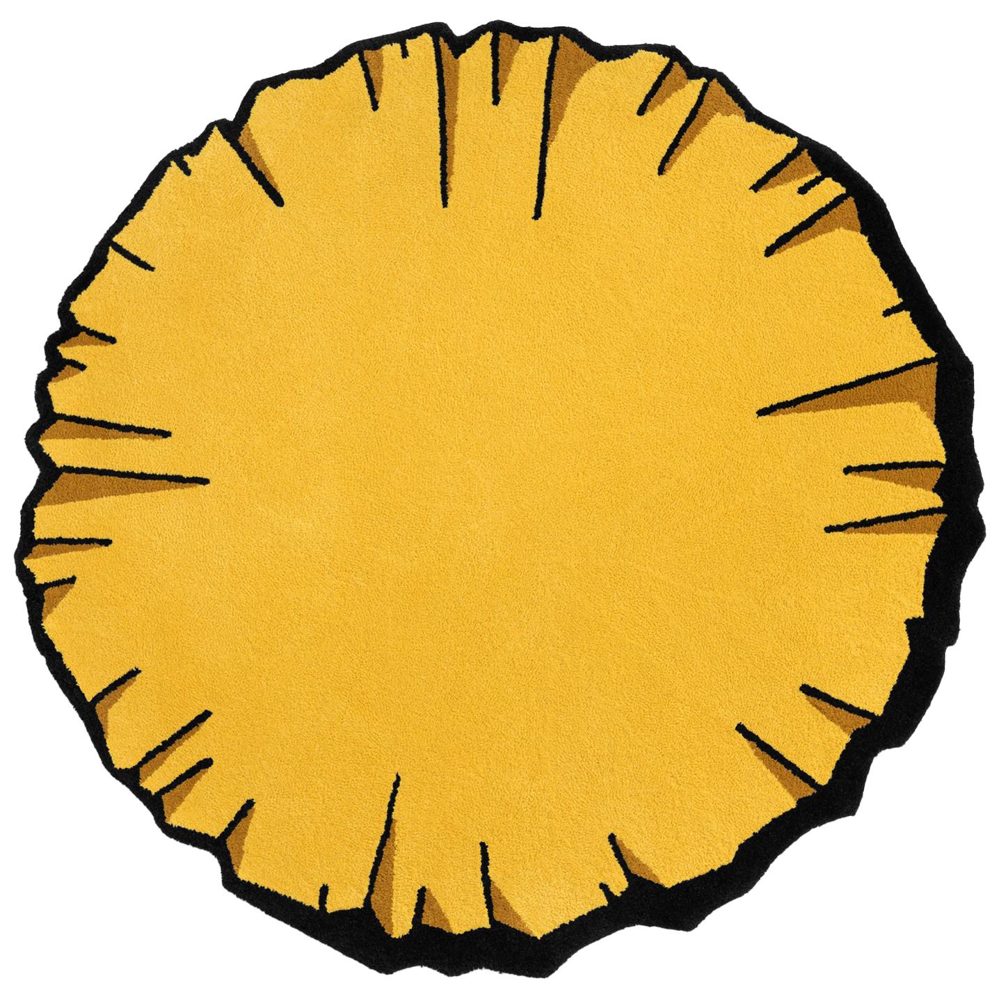 Round Colorful Crumpled Rug from Graffiti Collection by Paulo Kobylka, Small For Sale