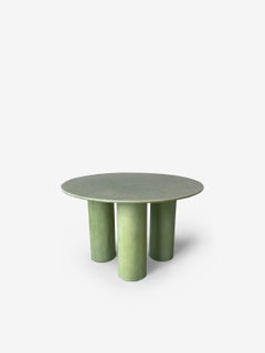 Round Column Dining Table in Raw Green by VAVA Objects