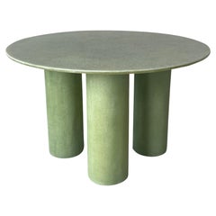 Round Column Dining Table in Raw Green by VAVA Objects