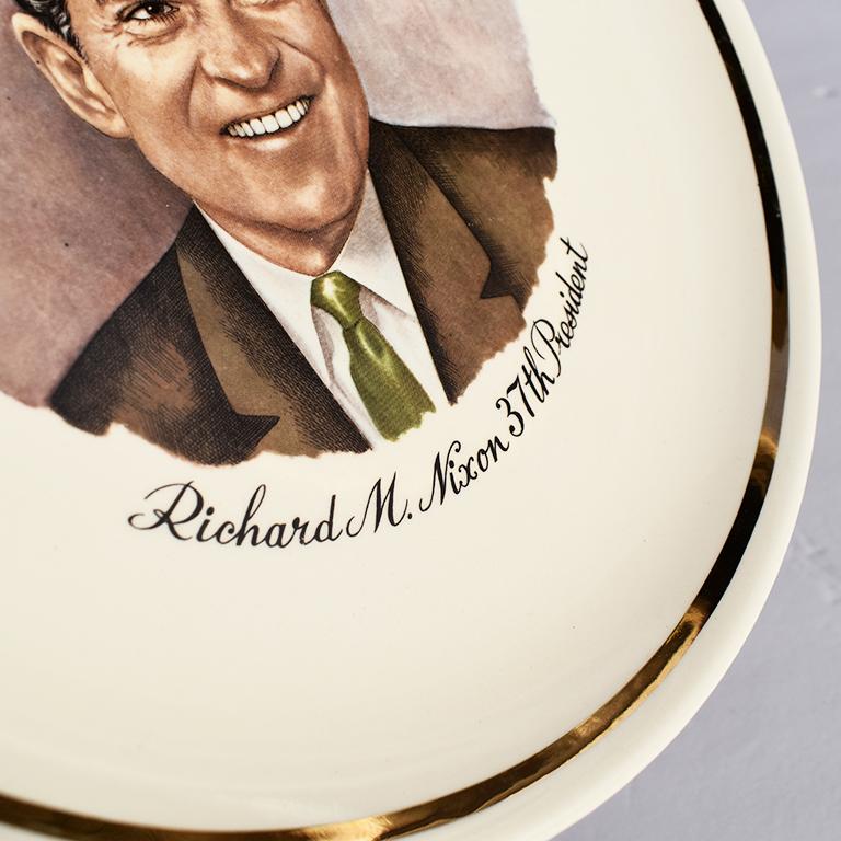 Classique américain Assiette ronde commémorative du président Nixon, 37e président en vente