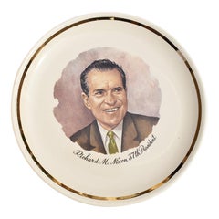 Vintage Round Commemorative Plate of President Nixon 37th President