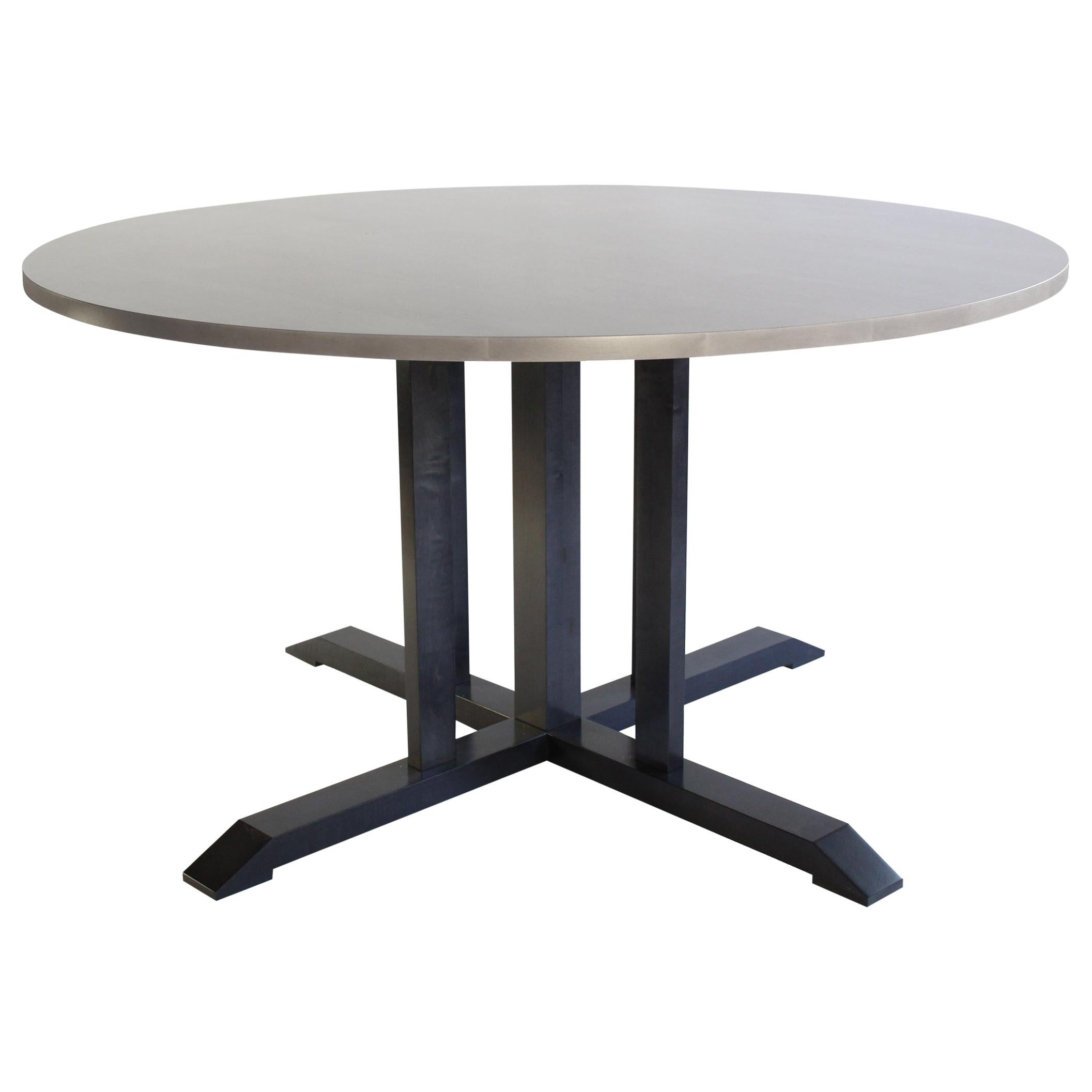 Round Compass Contemporary Dining Table For Sale