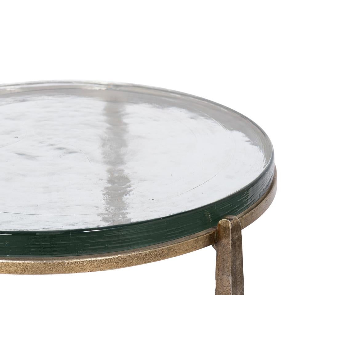 Runder Contemporary Beistelltisch (Glas) im Angebot