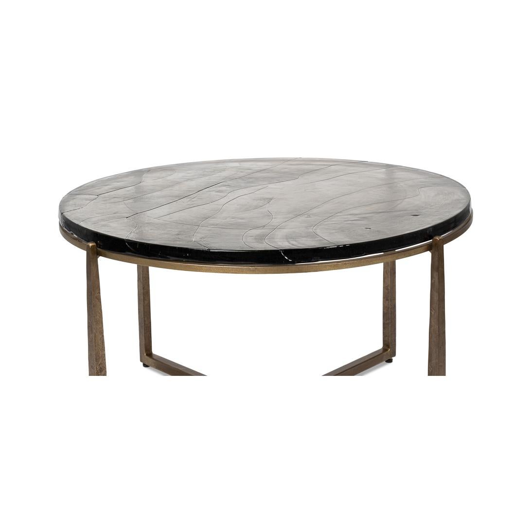Mesa de centro contemporánea redonda Vidrio en venta