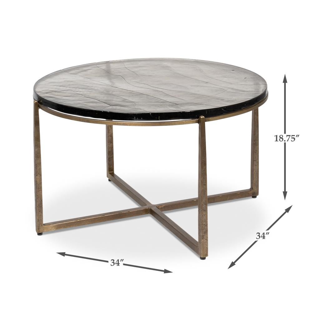 Mesa de centro contemporánea redonda en venta 2