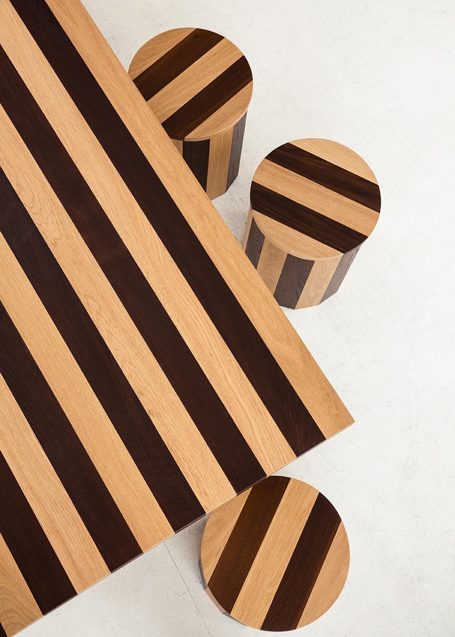 striped wood furniture