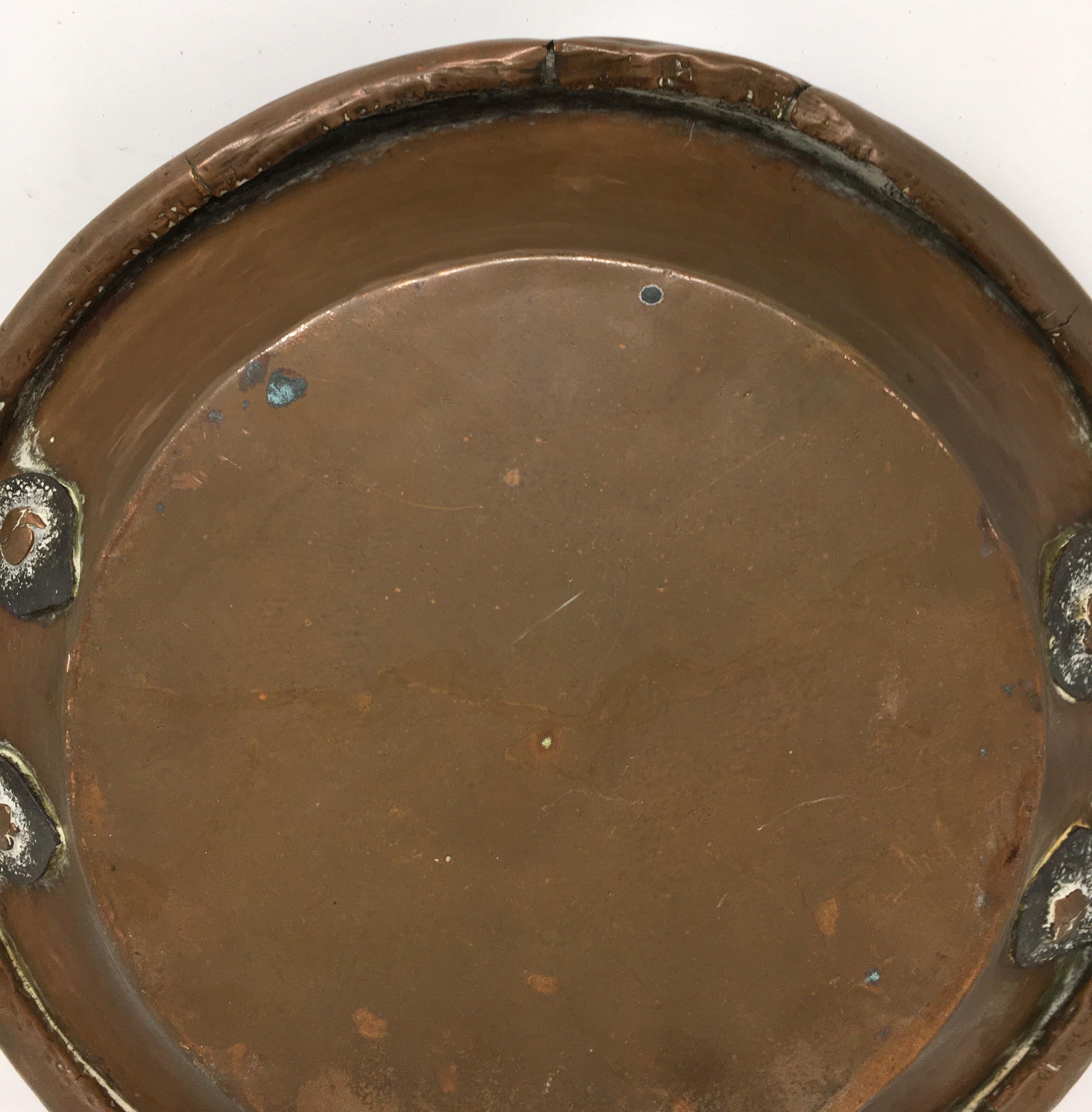Round Copper Pot with Handles For Sale 5
