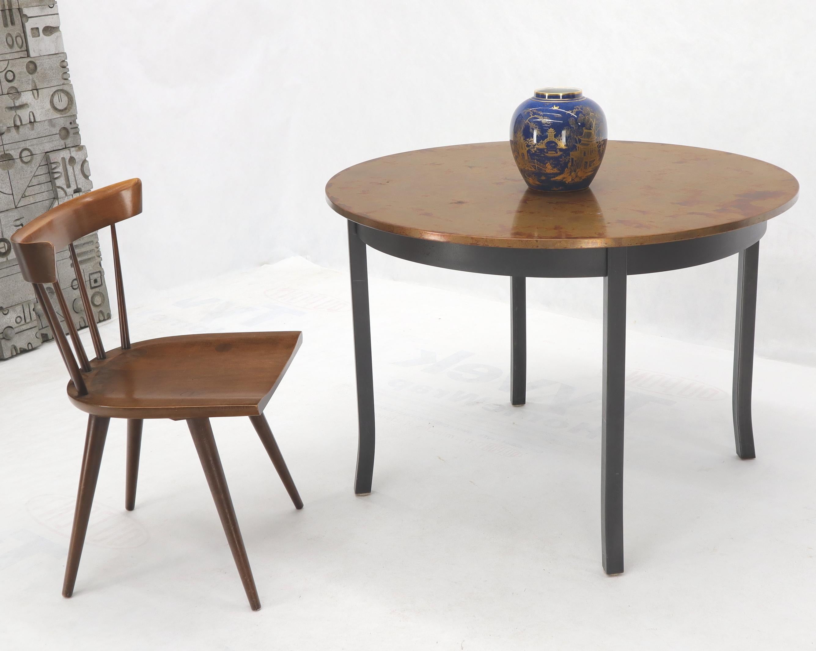 20th Century Round Copper Top Black Metal Base Dining Table For Sale