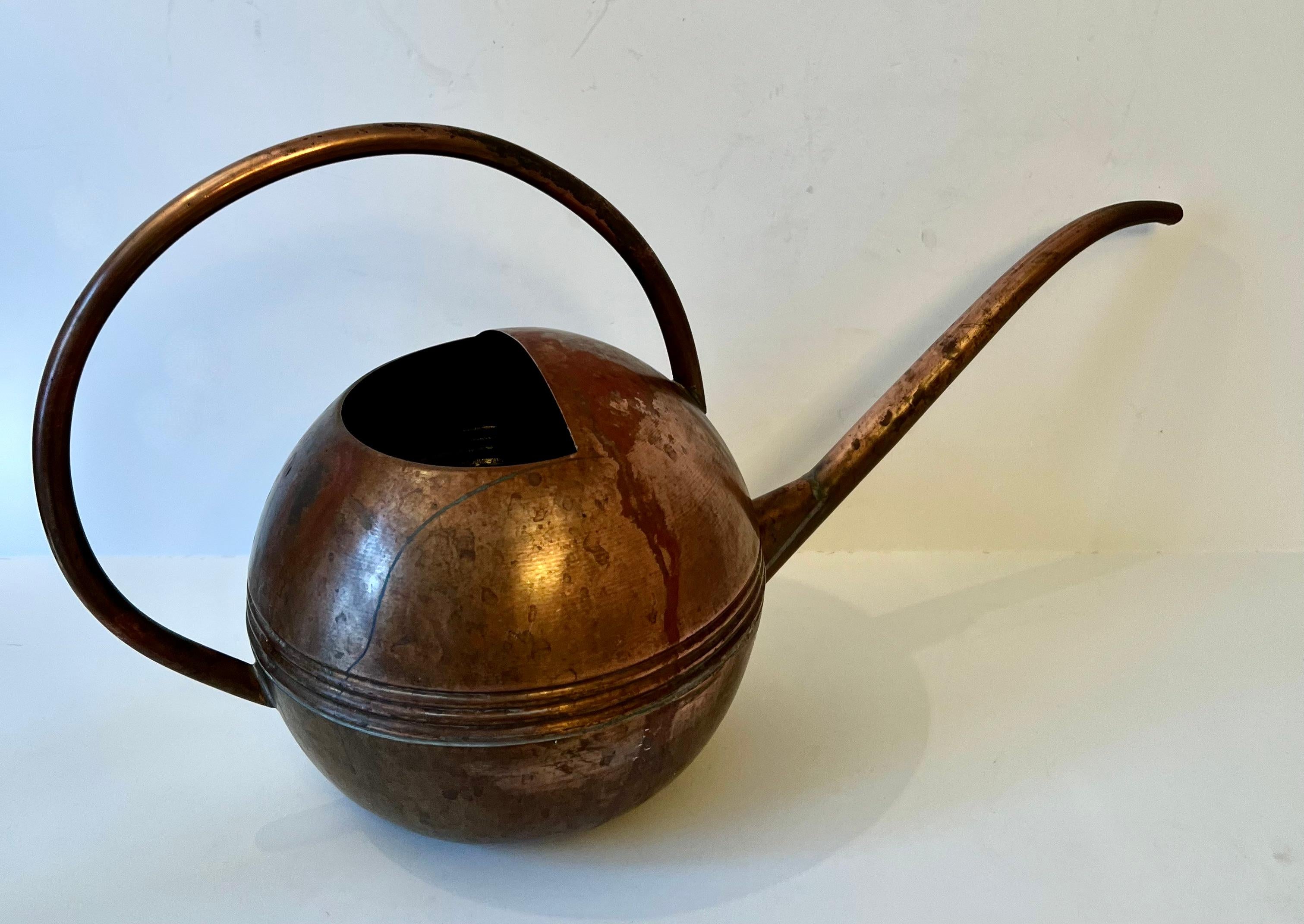 Mid-Century Modern Round Copper Watering Can For Sale