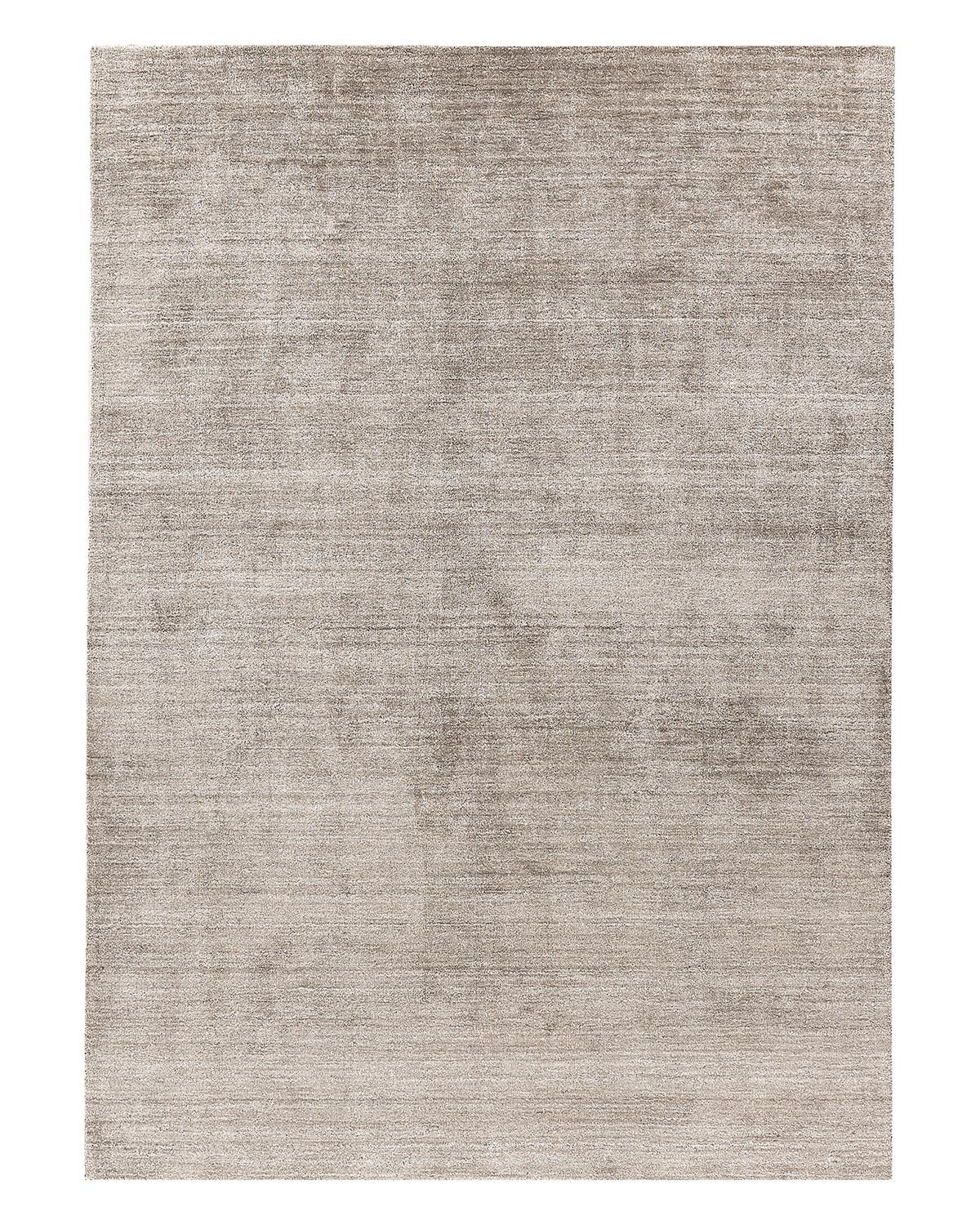 Postmoderne Tapis rond Pure 250 Artisan Greige Cord en soie de bambou tissée à la main par Mohebban en vente