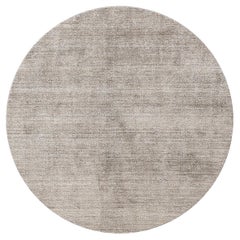 Alfombra redonda Artisan Greige Cord Pure 250 de seda de bambú tejida a mano by Mohebban