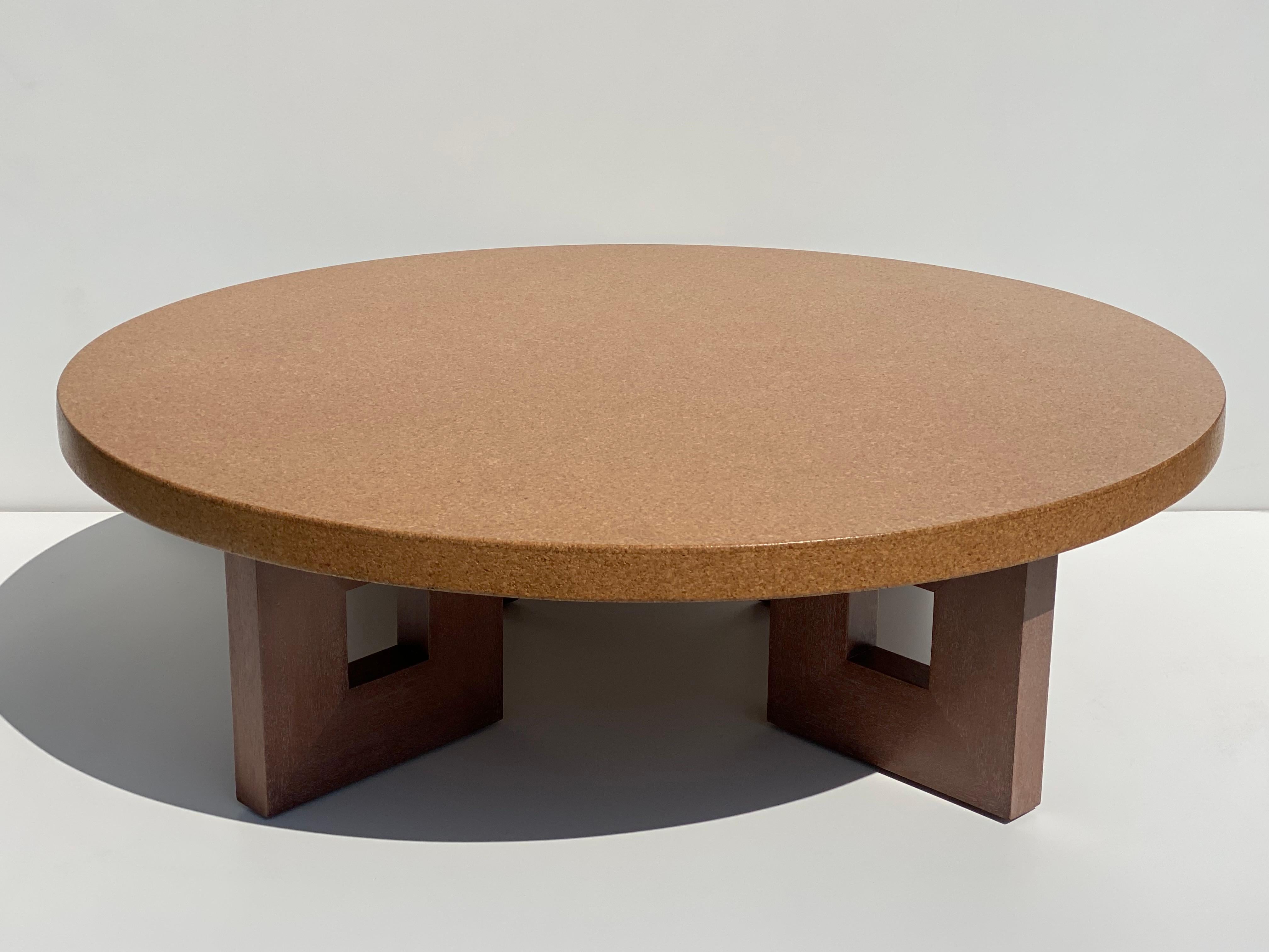 Mid-Century Modern Table basse ronde en liège en vente
