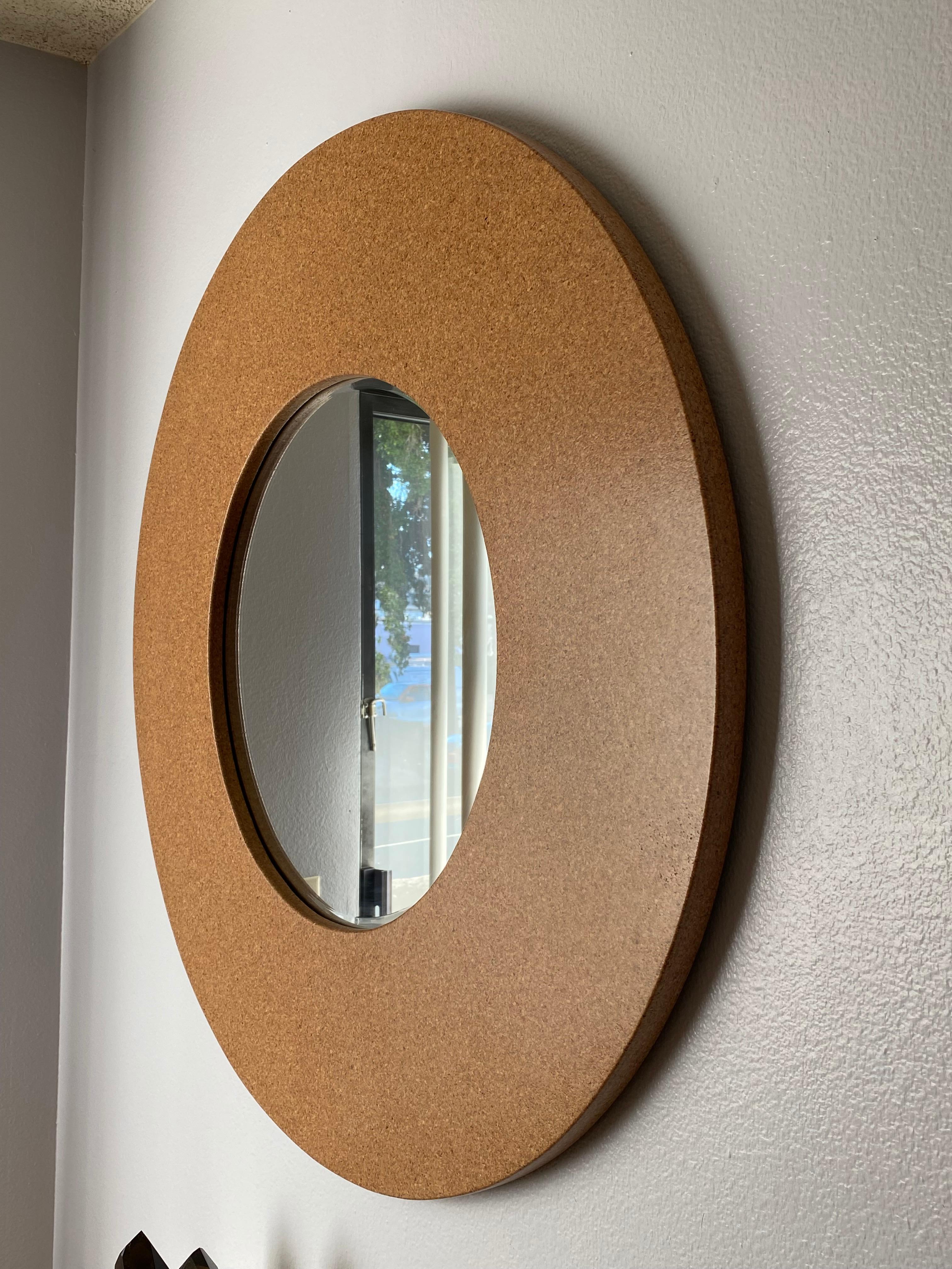 American Round Cork Mirror For Sale