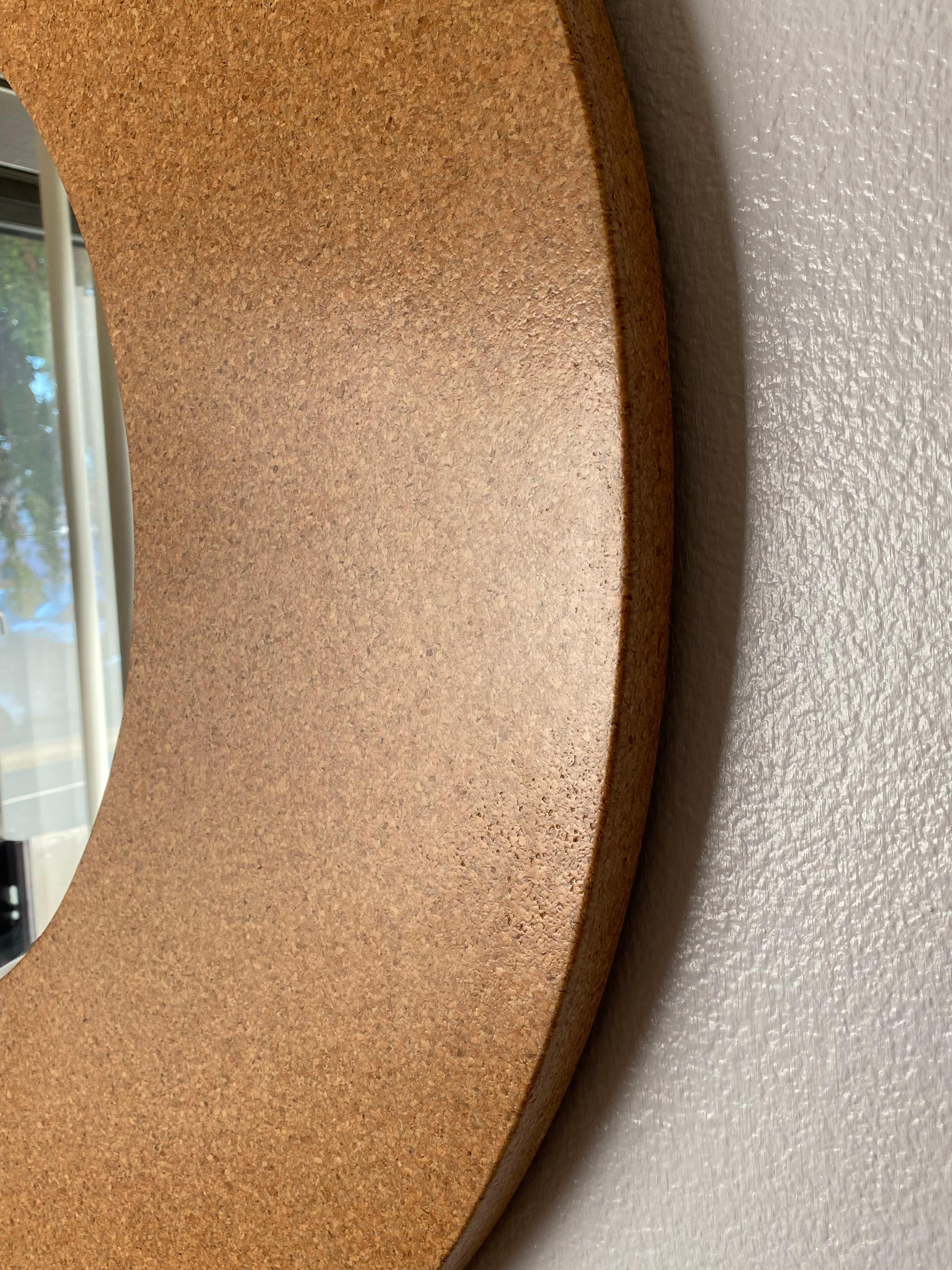 Round Cork Mirror In Good Condition For Sale In North Hollywood, CA