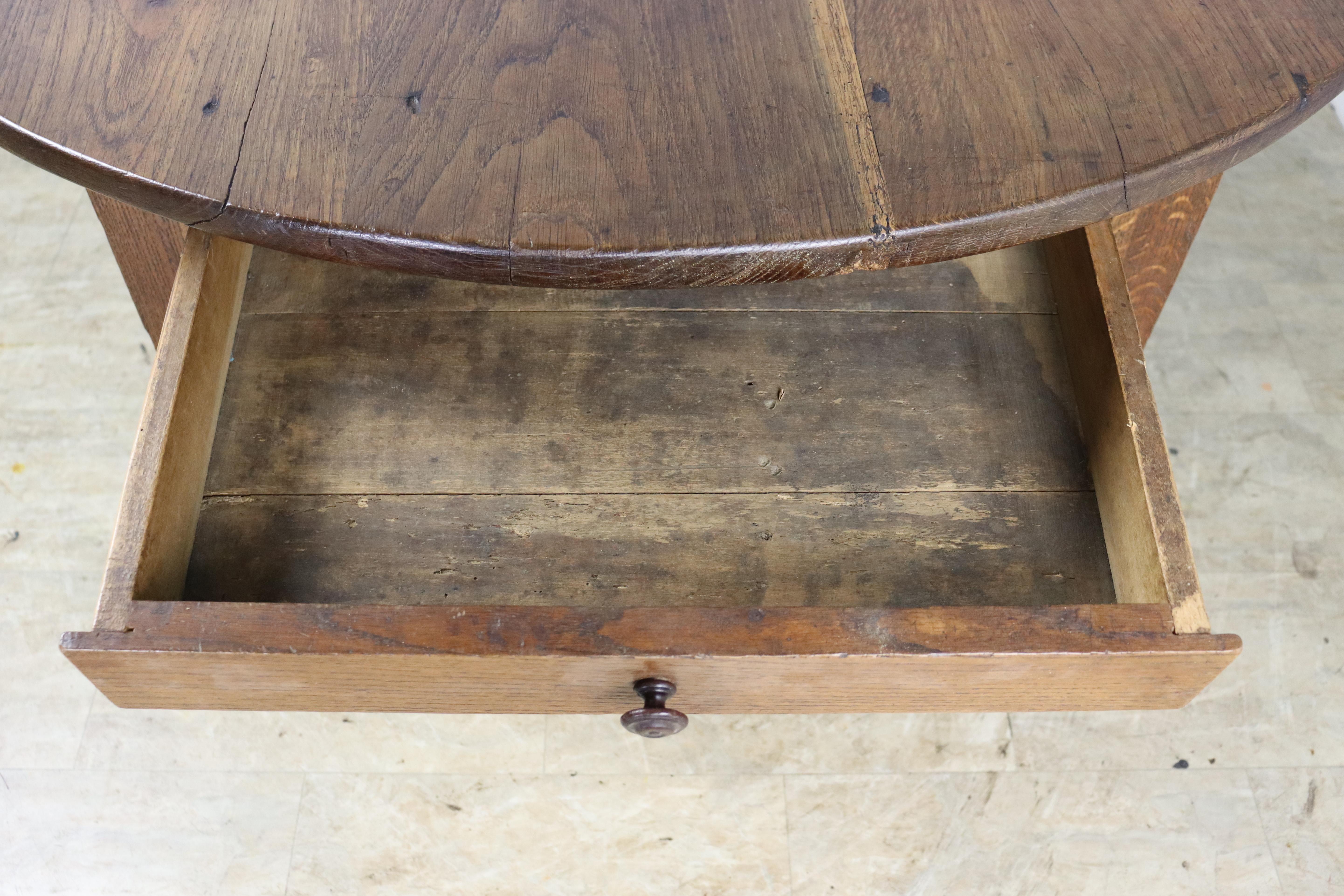 Round Country Oak Occasional Table For Sale 4