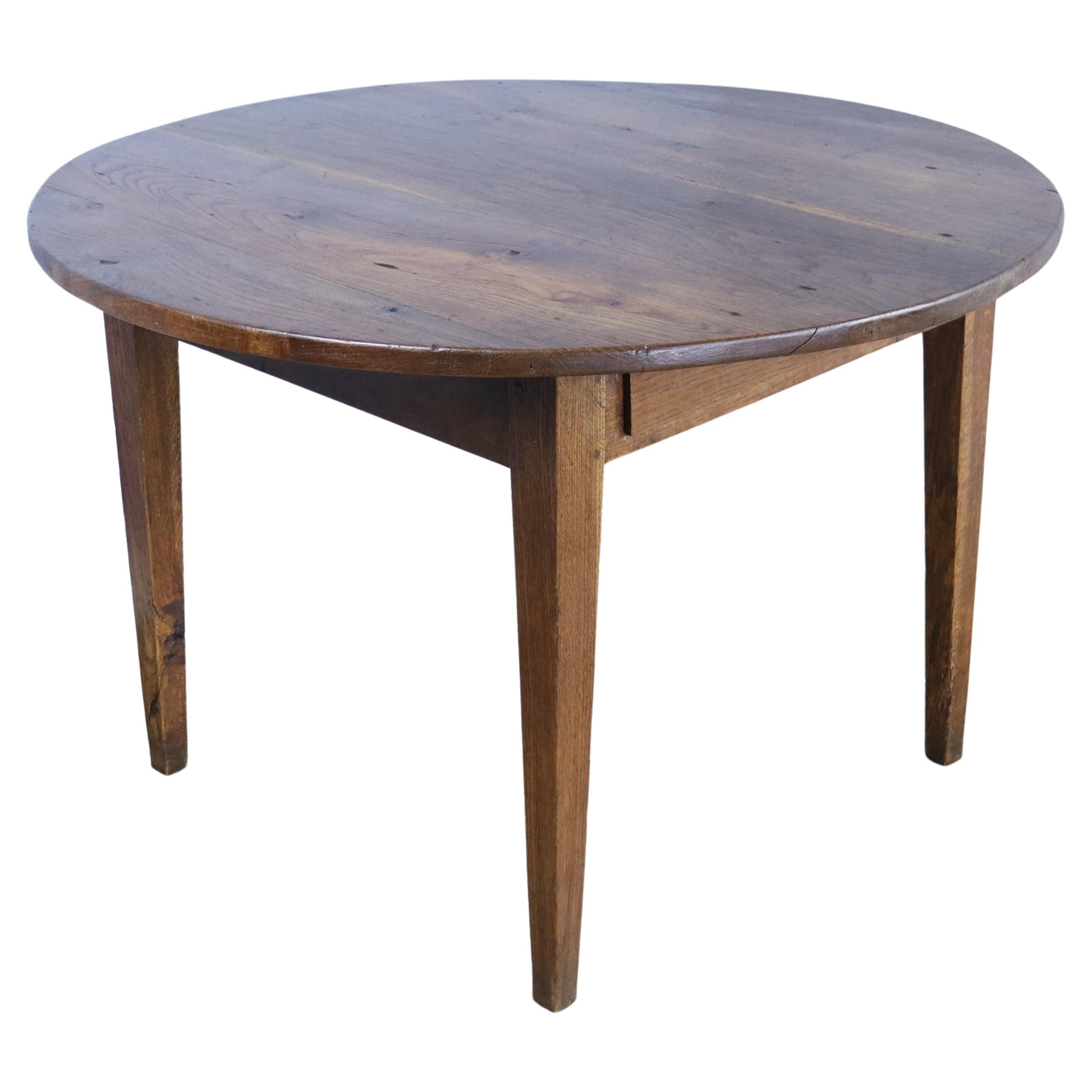 Round Country Oak Occasional Table For Sale