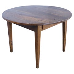 Antique Round Country Oak Occasional Table