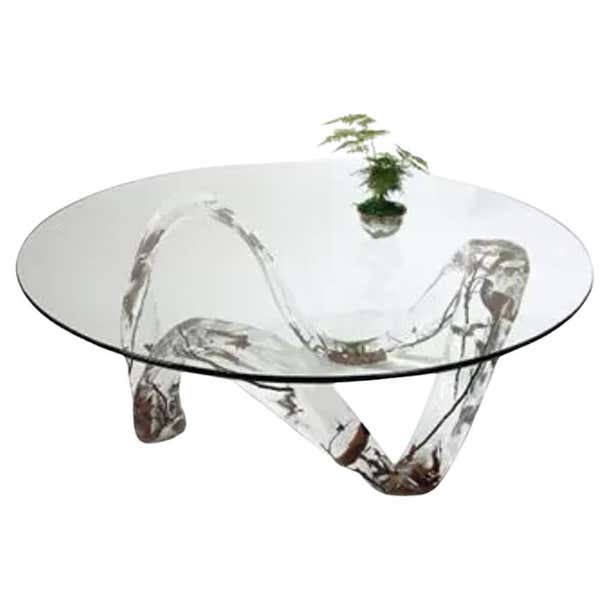 Luxurious Round Crystal Coffee Table – Handcrafted Masterpiece For Sale ...