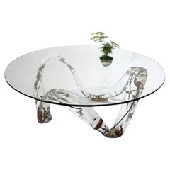 Luxuriöser runder Kristall-Couchtisch - Handcrafted Masterpiece