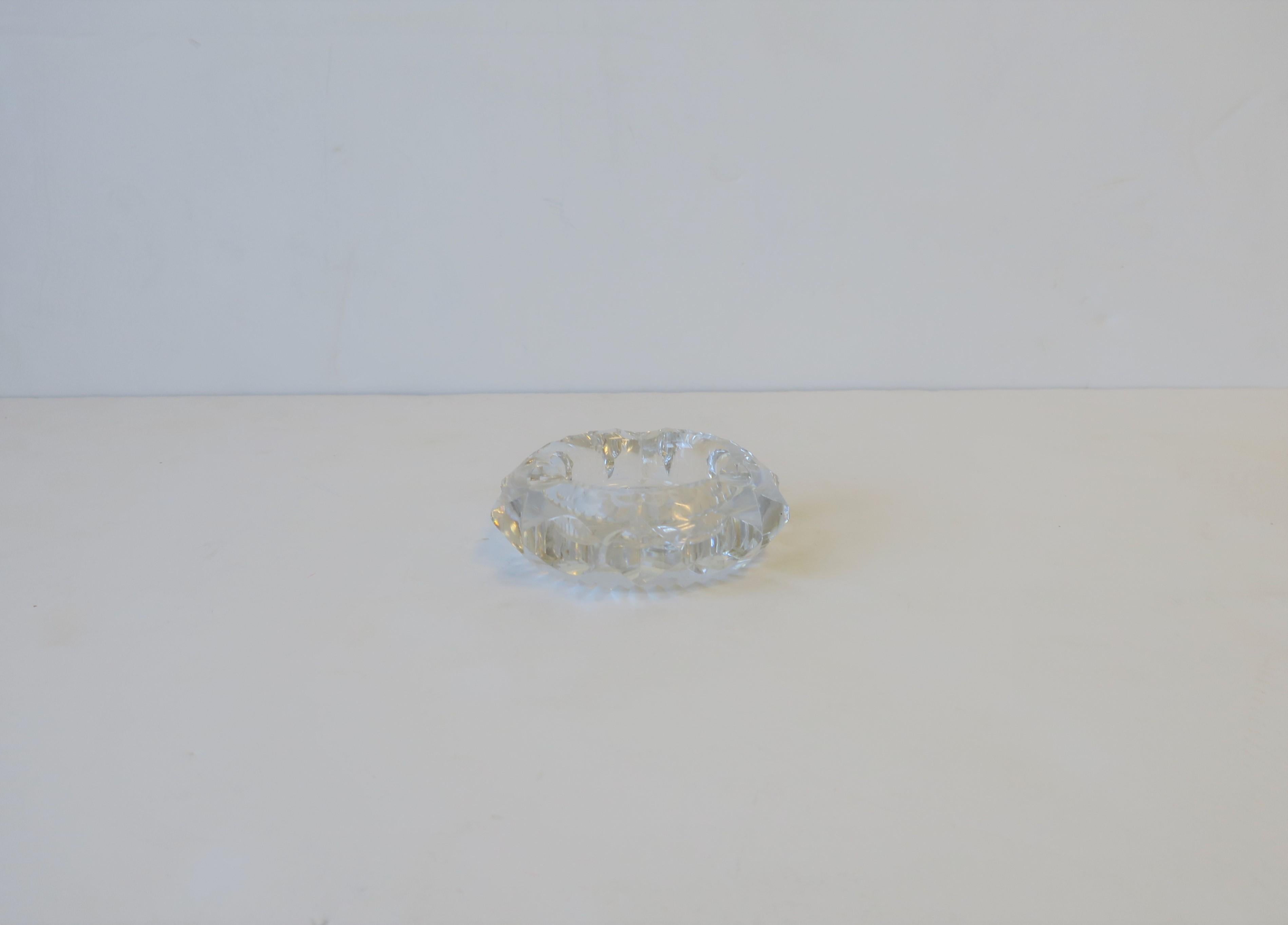 Cut Glass Crystal Ashtray or Jewelry Dish For Sale