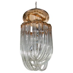 Round Crystal Curved Glass Chandelier, Pendant