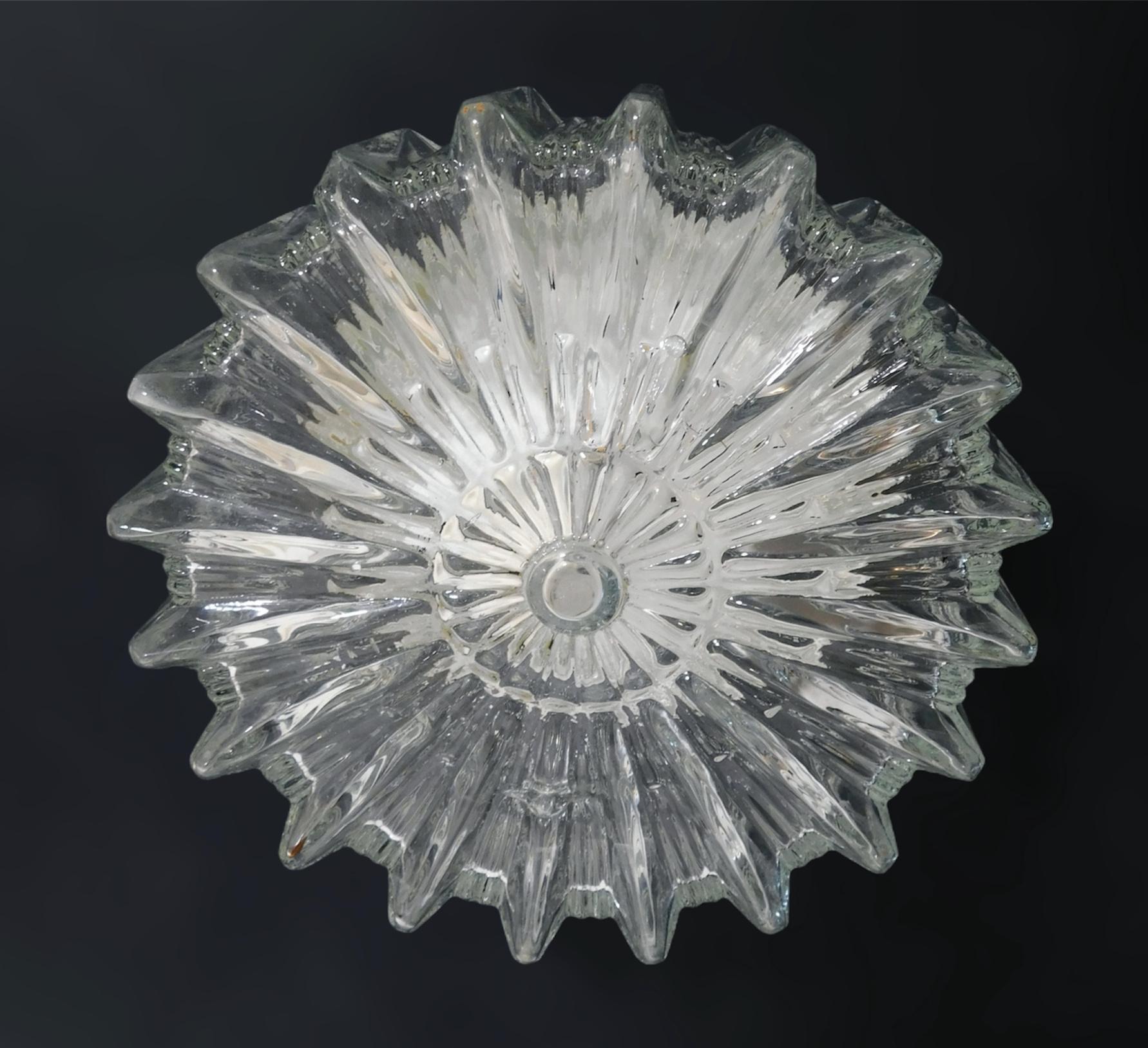 Italian flush mount with clear textured round glass shade / Made in Italy
Measures: diameter 7 inches, depth 3.5 inches
1 light / E12 or E14 type / max 40W
1 available in stock in Italy
Order reference #: FABIOLTD L94