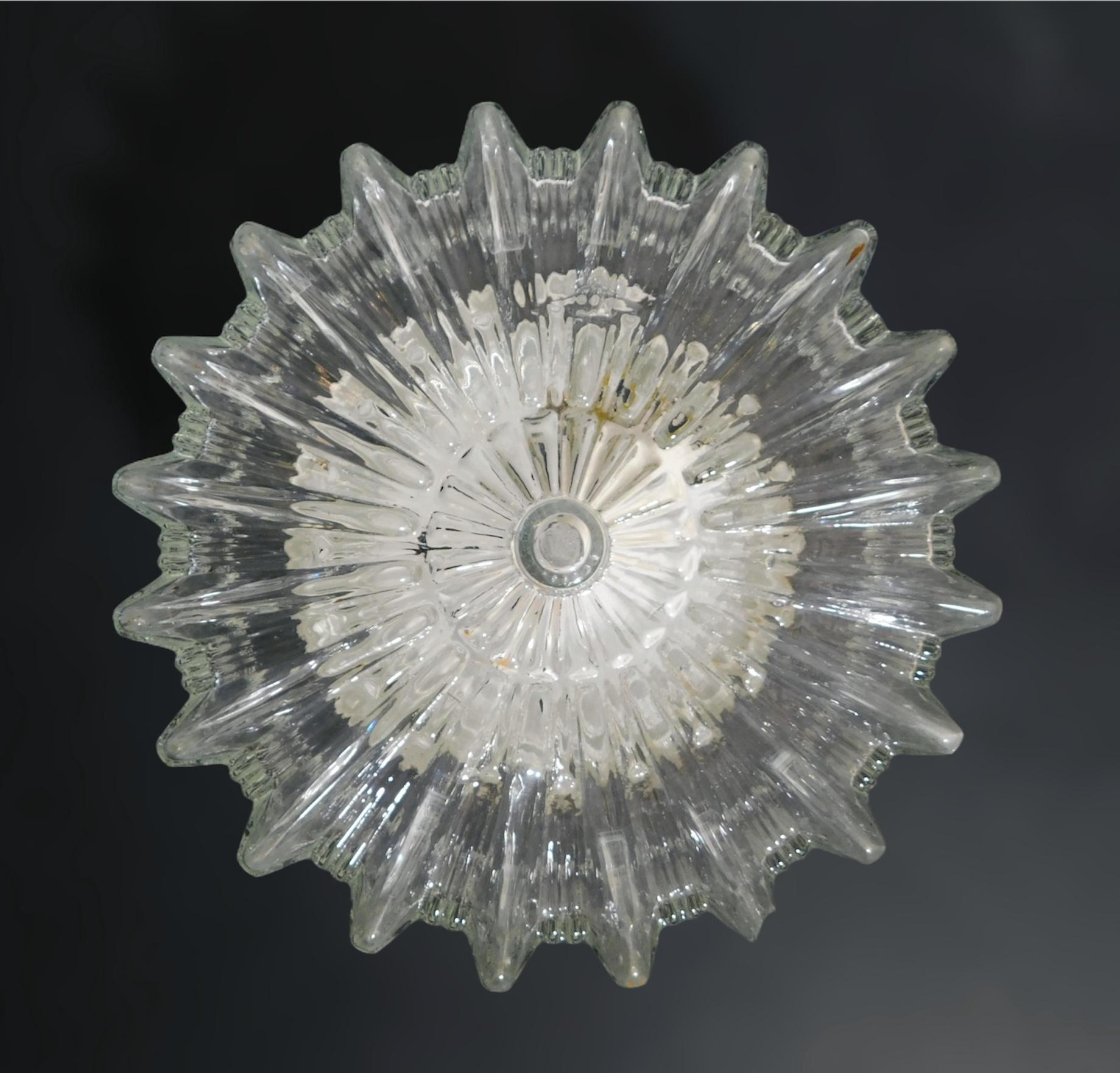 Round Crystal Flush Mount In Good Condition For Sale In Los Angeles, CA