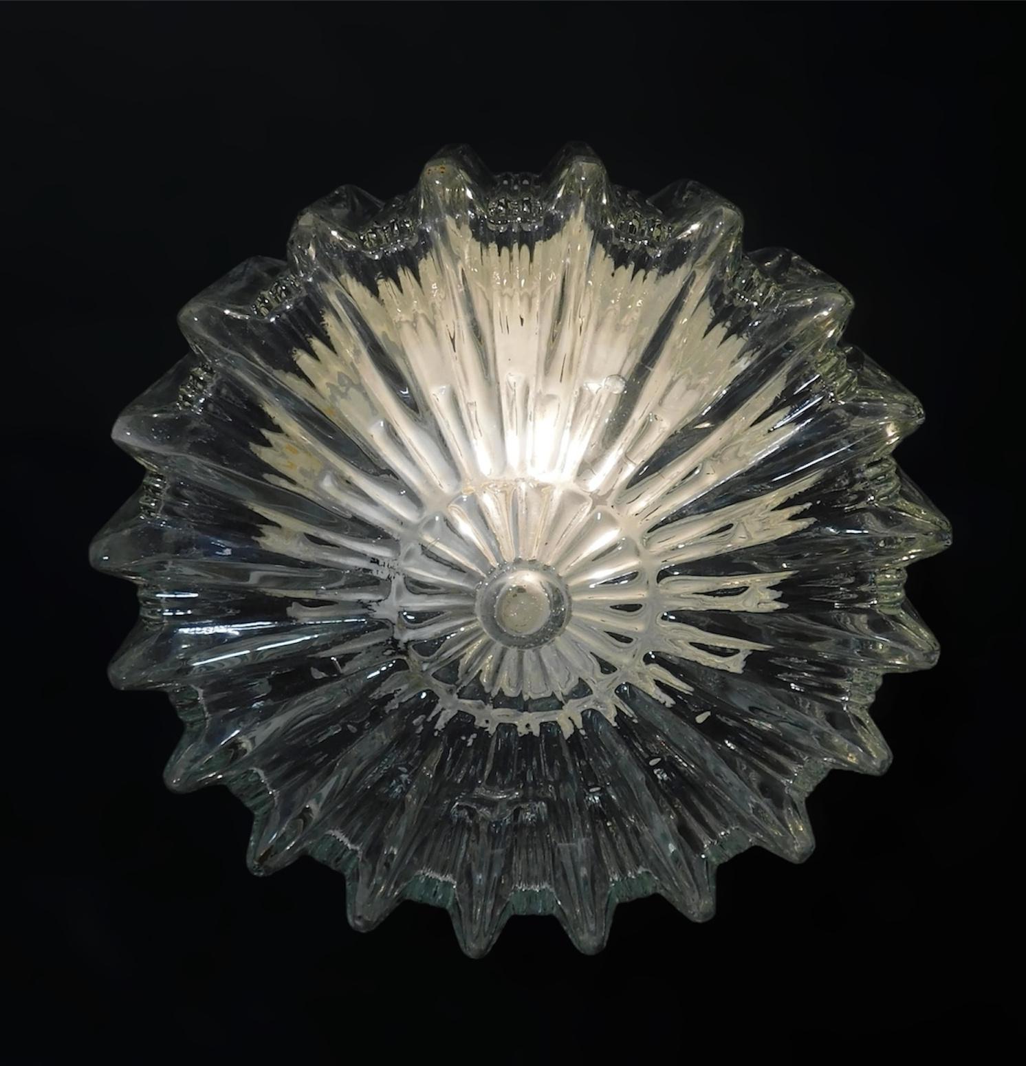 Glass Round Crystal Flush Mount For Sale